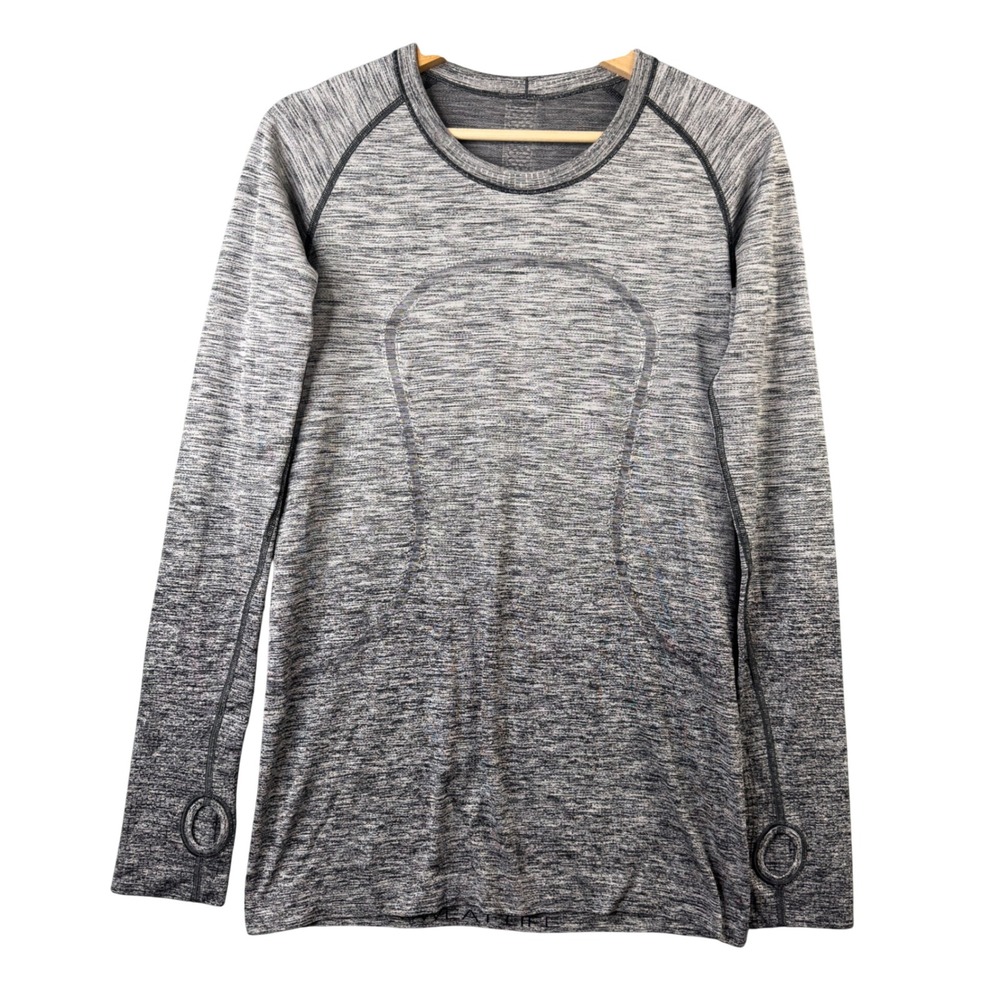 Lululemon Swiftly Tech Long Sleeve 2.0 Slate White Heathered Ombre‎ Size 10